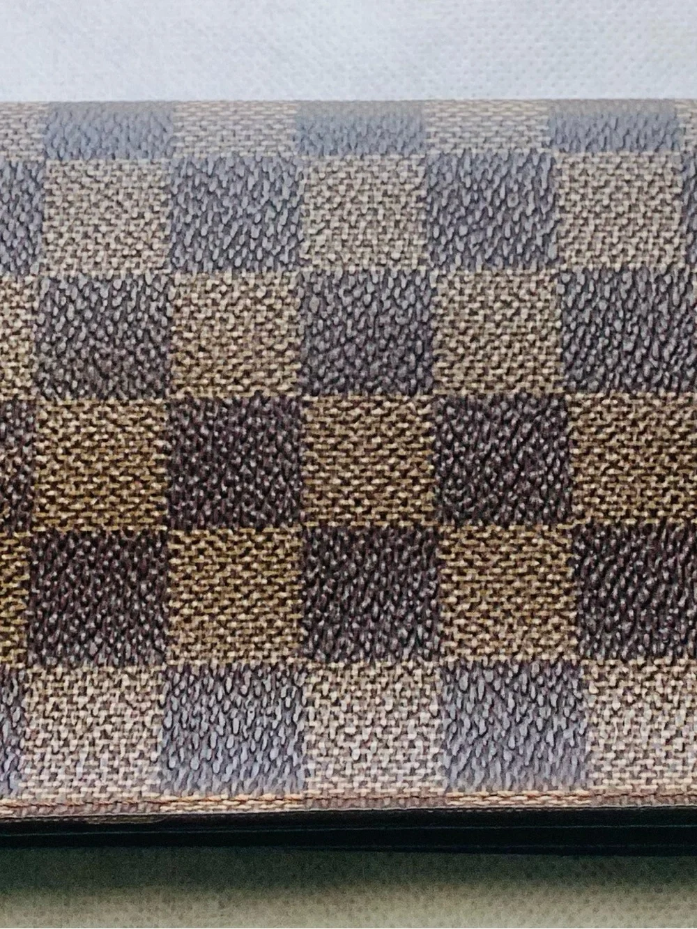 Brown Textured Leather Bi-Fold checkbook wallet